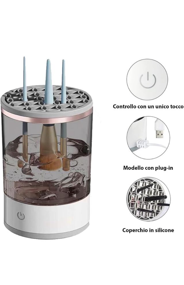 Limpiador de brochas de maquillaje eléctrico