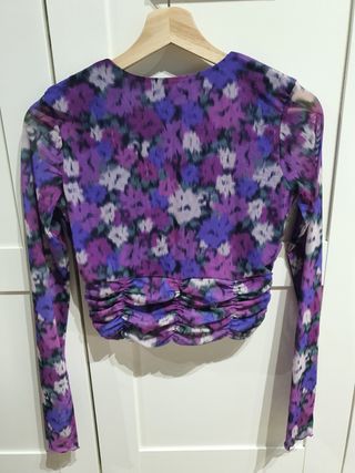 Top estampado fruncido Pull and Bear