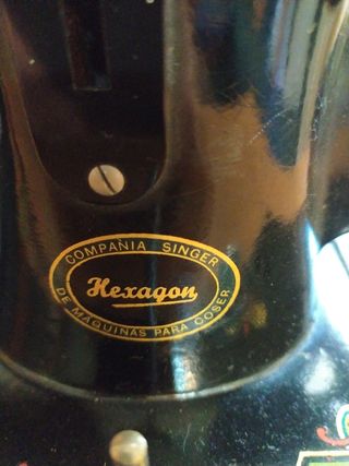 Maquina de coser antigua hexagon, muy buen estado