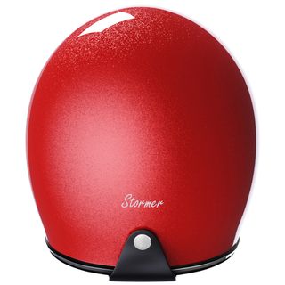 Casco de moto abierto-jet ROJO Glitter homologado