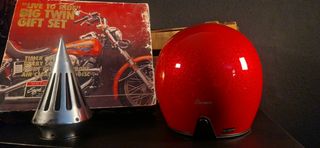 Casco de moto abierto-jet ROJO Glitter homologado