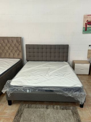 Cama de matrimonio 150x190 GRIS + Cabecero !
