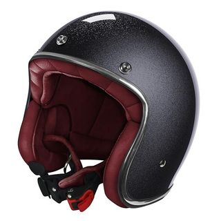 Casco de moto abierto-jet negro Glitter ECE 22.06