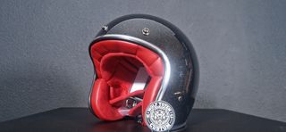 Casco de moto abierto-jet negro Glitter ECE 22.06