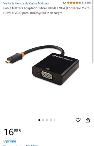 Conector micro HDMI a VGA