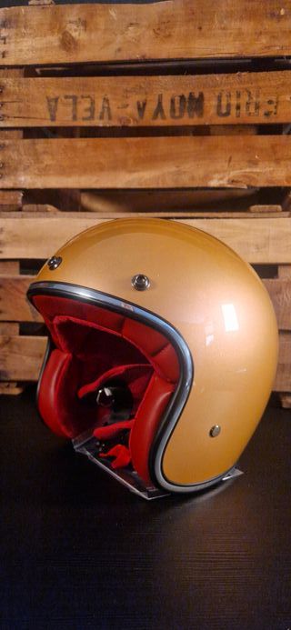 Casco de moto abierto-jet champagne homologado