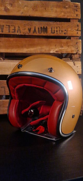 Casco de moto abierto-jet champagne homologado