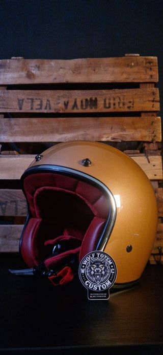 Casco de moto abierto-jet champagne homologado