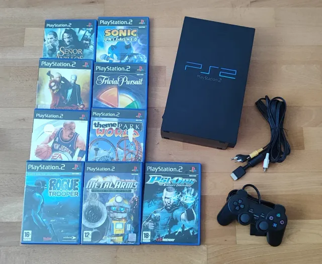 Consola Playstation 2, mando Sony PS2 y 1 juego