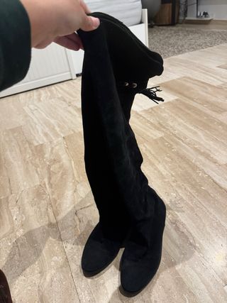 Botas altas planas negras 39