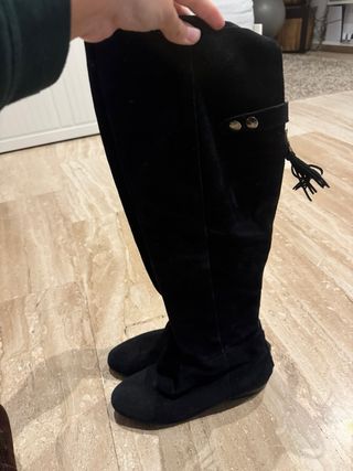Botas altas planas negras 39