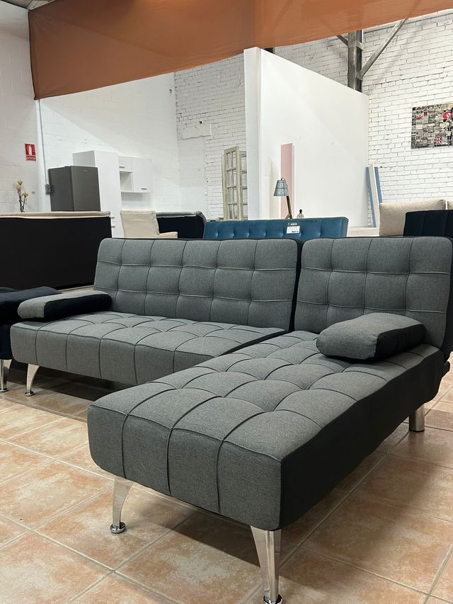 Sofa chaise longue  cama Gris + Negro! 