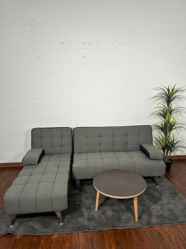 Sofa chaise longue  cama Gris + Negro! 