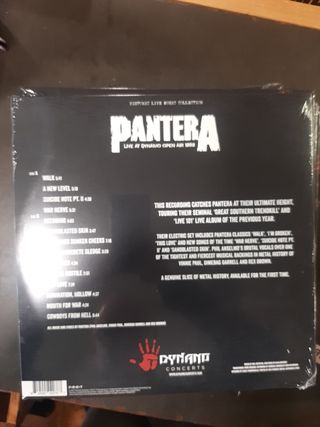 Vinilo Cd Pantera live Dynamo 1998
