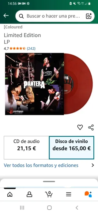 Vinilo Pantera live Dynamo 1998 limitado Oferta