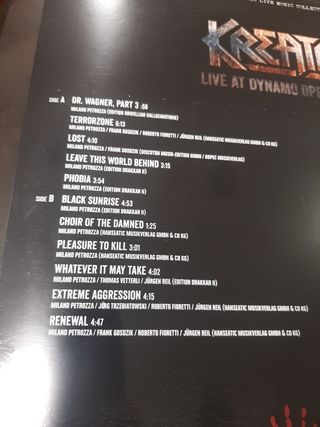 Vinilo y Cd  Kreator live Dynamo 1998