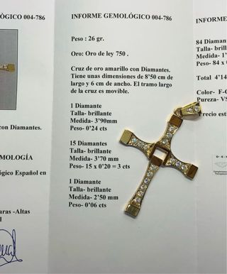 Cruz oro diamantes 