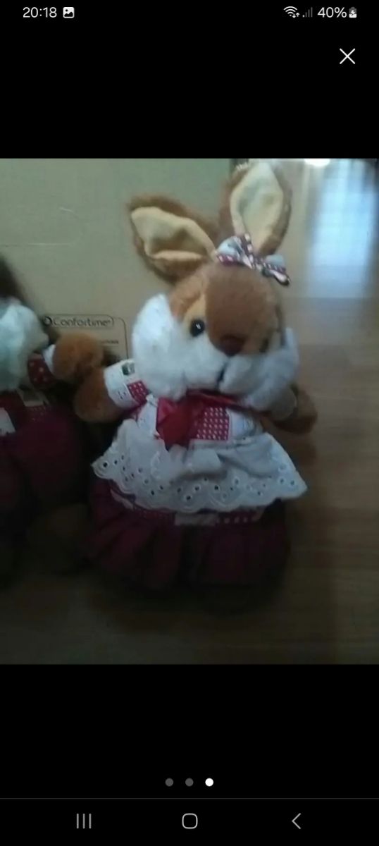 Pareja conejitos de peluche