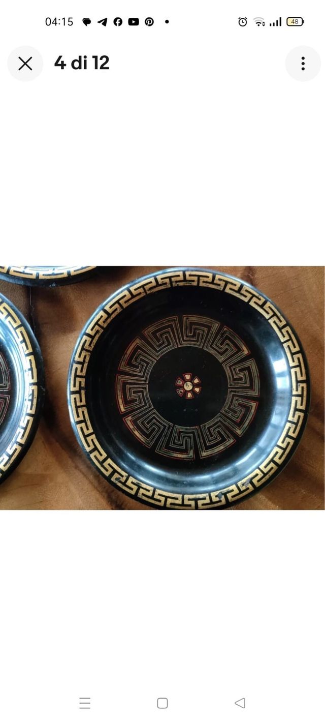 Tre Piattini vintage  in metallo smaltato