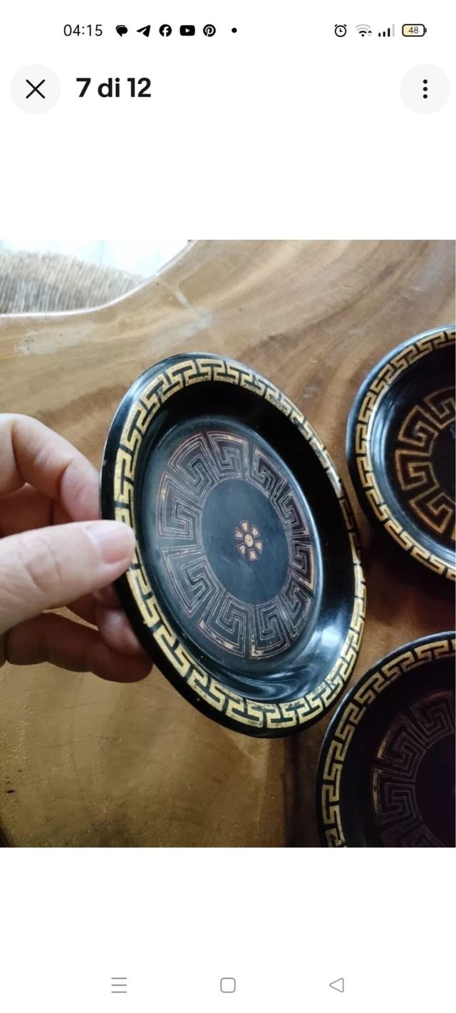 Tre Piattini vintage  in metallo smaltato