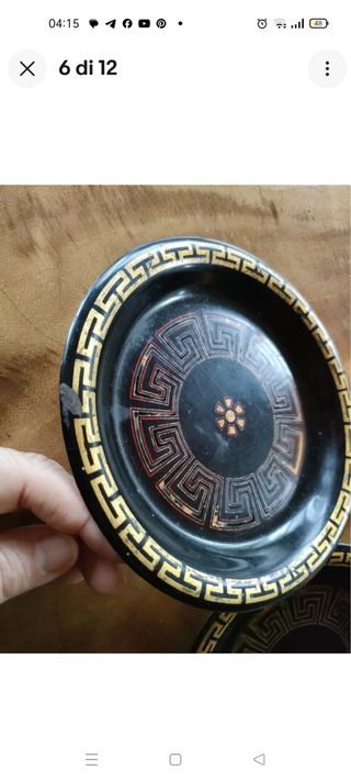 Tre Piattini vintage  in metallo smaltato