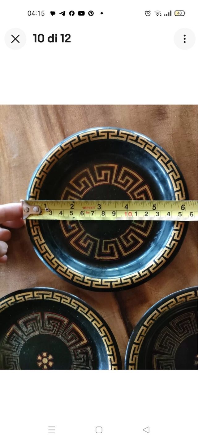 Tre Piattini vintage  in metallo smaltato