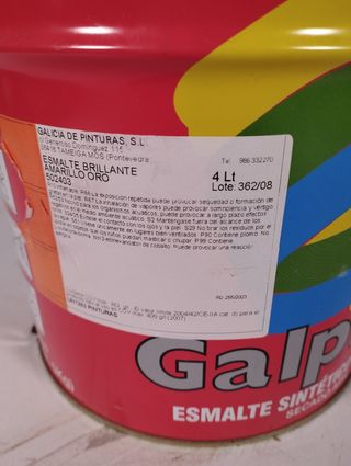 Bte de 4 kilos de pintura esmalte amarillo oro 