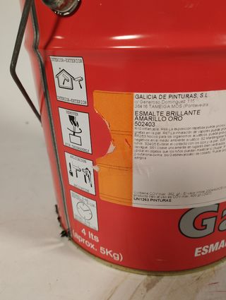 Bte de 4 kilos de pintura esmalte amarillo oro 