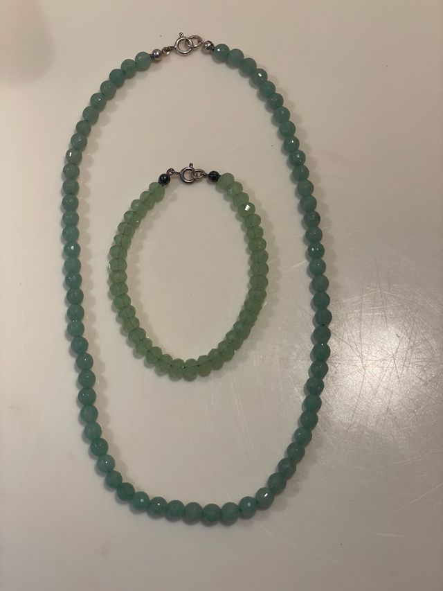 Collana in avventurina e bracciale abbinato