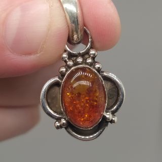 Colgante de Plata de Ley 925 y Ambar