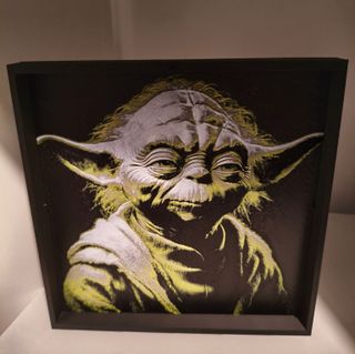 Quadro Star Wars Baby Yoda com moldura
