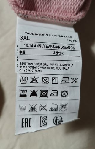 Sudadera rosa Benetton 