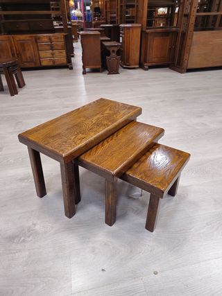 Tavolini da caffè 3 in 1 in rovere massiccio