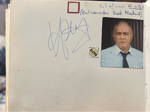Autografos Atletico de Madrid y Real Madrid 1983