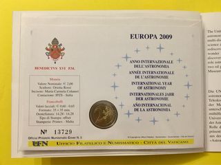 Busta 2 euros  Vaticano 2009 Astronomia