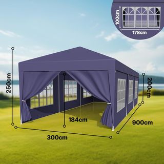 Carpa 3x9, Gazebo Resistente al Agua, Cenador