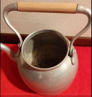 Antico bollitore in alluminio marca 'CANE' Italy