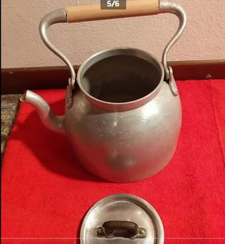 Antico bollitore in alluminio marca 'CANE' Italy