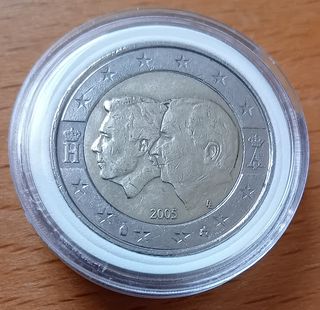 2 Euros Bélgica 2005 Conmemorativa exceso materia