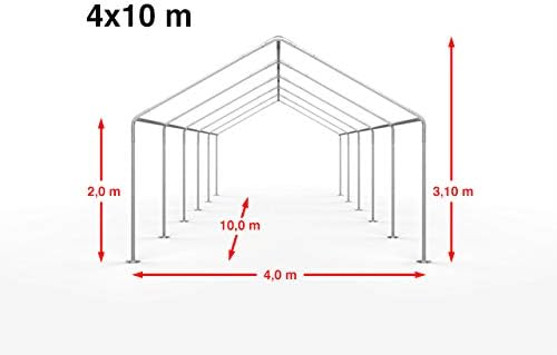 Tendone per Feste Gazebo 4x10 m Bianco PE 350 N Im
