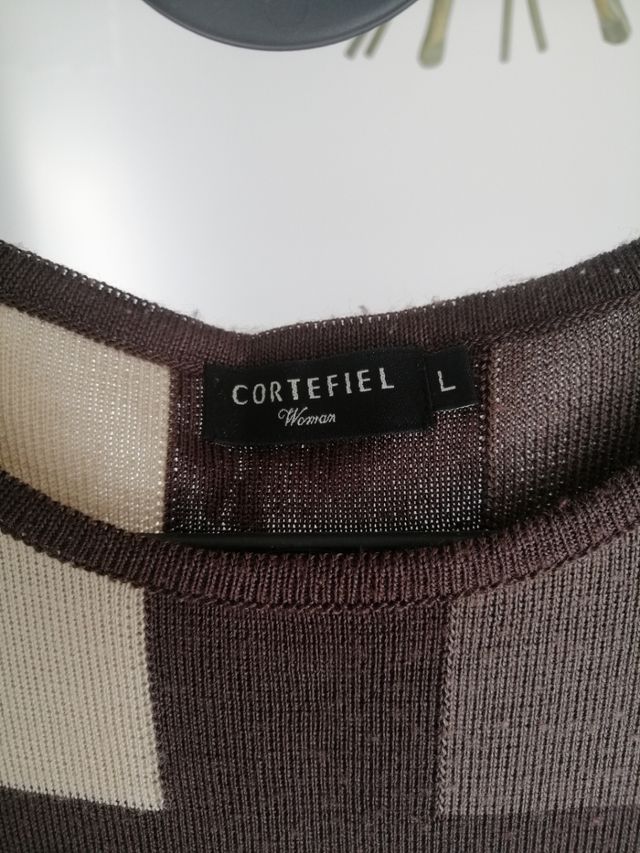 Vestido desmangado cortefiel