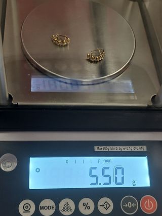 PENDIENTES ORO 18KT CON 4 PIEDRAS BLANCA