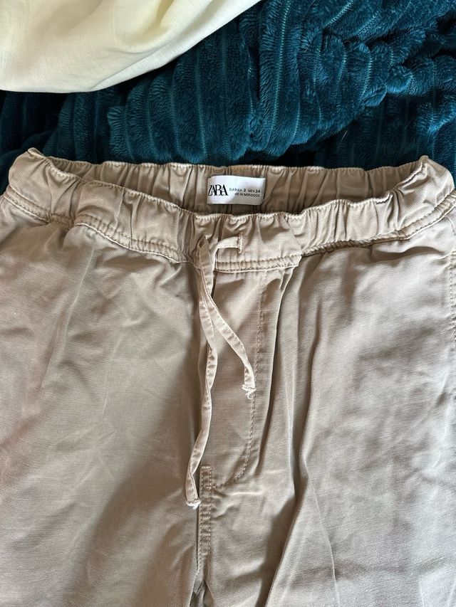 Calças cargo Zara bege tamanho XS