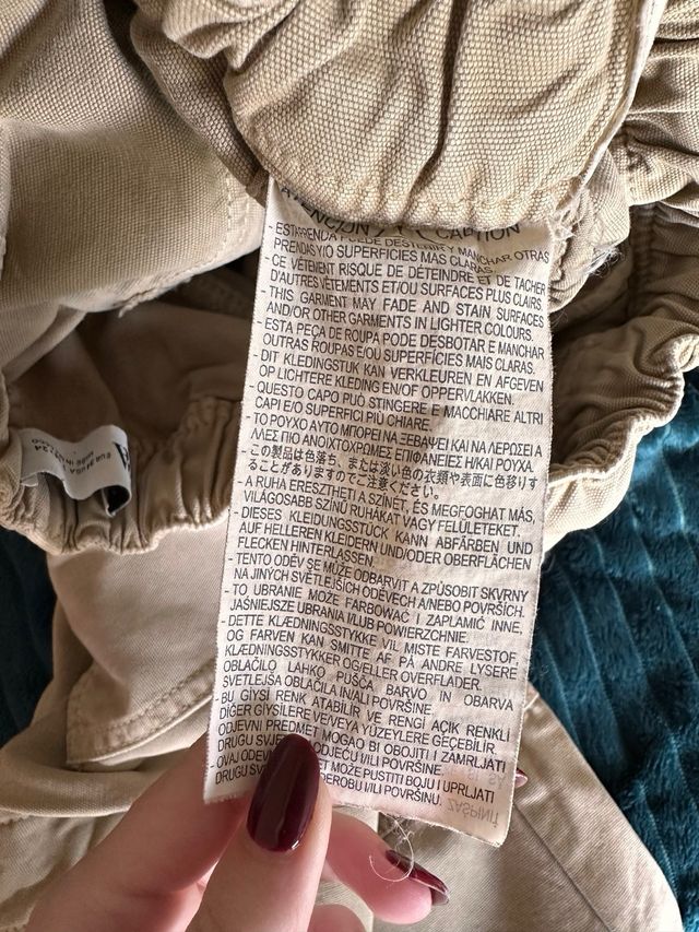 Calças cargo Zara bege tamanho XS