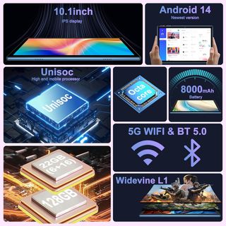 Tablet Android 14, 22GB RAM+128GB ROM