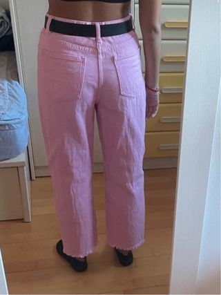 pantalones rosas campana