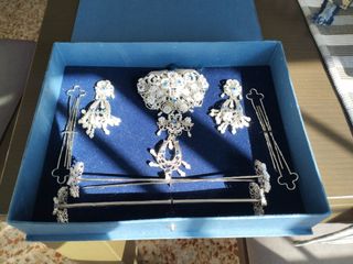 Aderezo de fallera rodio color plata