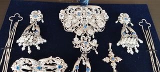 Aderezo de fallera rodio color plata