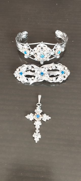 Aderezo de fallera rodio color plata