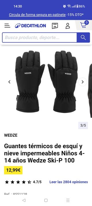 Guantes nieve niño